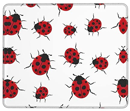 Tapis de souris coccinelle superbe pour ordinateur et ordinateur portable, base en caoutchouc antidérapant, portable