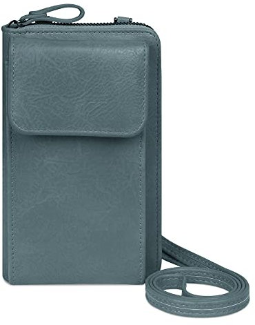 Giecy Handytasche zum Umhängen, PU Leder handy tasche damen umhange, handy umhangetasche damen klein mit geldbrse Riemen Reißverschlüsse Kartenschlitze (Blau)