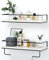 NUCAZA White Floating Shelves Wall Mounted Set of 2 With 18kg Weight Capacity, Hanging Wall shelves for Bedroom, Kitchen, Bathroom, Living Room, Home Office, Storage Organiser - Solid Wood Shelf