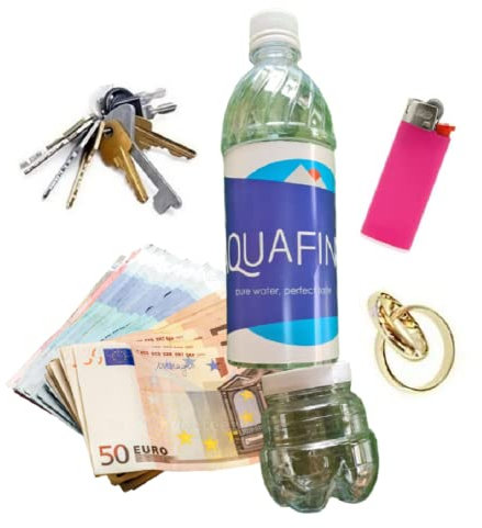 al badil Geheimversteck aus echter Wasserflasche mit doppeltem Boden
