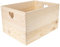 Creative Deco Große Holzkiste Obstkiste Korb | 40x30x23cm (+/-1cm) | Herzförmigen Griffen | ohne Deckel | Hölzernen Kasten Unlackiert Holzbox Kiste | Für Dokumente Spielzeuge Werkzeuge