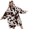 Viviland Blanket Hoodie Oversized Sweatshirt Super Soft Warm Comfortable Giant Pullover with Large Front Pock,Gifts for Women Men Teenagers,Cow Print, Brauner Kuhdruck