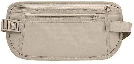 woojfcang Secure Money Belt for Travelling,Undercover Hidden Travel Money Pouch Stealth Wallet for Cash, Cards, Passport, Keys & Mobile Phone, Waterproof Fanny Pack Anti Theft Bum Bags for Men Women