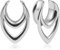 Vankula Ohr Tunnel 1 Paar Saddles Flesh Plugs Hohl Tropfen Edelstahl für männer damen Ohrpiercing Gestreckte Schmuck 10mm(00G) Silber