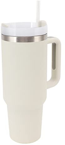 Taza Aislada De 40 Oz Con Asa - Vaso De Acero Inoxidable 304 Para Bebidas Frías Y Calientes Con Pajita