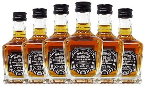 Whisky Blended Jack Daniel's Single Barrel Select Reserva Botellín Miniatura 5 cl (Caja de 6 Botellín Miniatura de 5 cl)