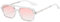 JCTAIFOO Vintage 70s Quadratische flache Piloten-Sonnenbrille für Herren Damen Trendy Retro Rectangle Small Shades Cool Niedliche Mode Brille Transparent-Silber/Rosa