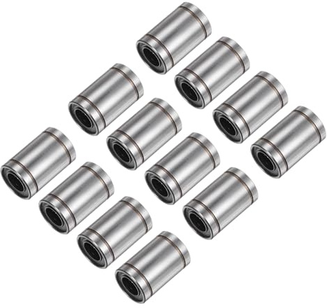 QUARKZMAN 12 Stück LM10UU Linear-Kugellager, 10 mm Bohrungsdurchmesser, 19 mm Außendurchmesser, 29 mm Länge, Linearbewegungslager für CNC-Maschinenwerkzeug 3D-Drucker