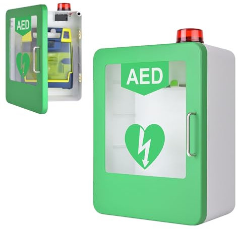 MFYDPP Aed-defibrillatorschrank, Wandschrank Mit Alarm, Passend Für Die Meisten Aed-Modelle, 45 X 35 X 18 cm