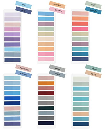 NebulaGlam 6 Stile Pagemarker Set, 1200 Stück Index Haftnotizen Tabs, Flaggen Index, Sticky Tabs, Sticky Notes, Aesthetic Seitenmarkierung, Haftstreifen Bunt, Flaggen Index, für Büro Schule Zuhause