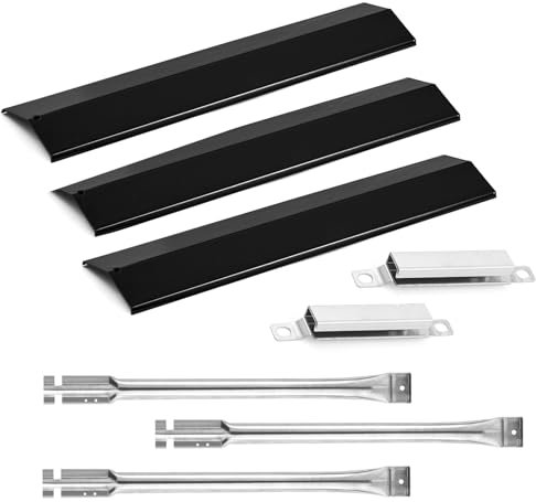 Grillteile für Oklahoma Joe's Longhorn Combo 3 Brenner Holzkohle Gas Smoker Heizplatte Schild Edelstahl Brennerrohr Verstellbare Crossover-Röhren