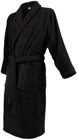 Celodoro Bademantel für Damen und Herren - Schwarz XL