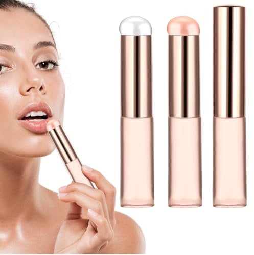 2Pcs Silicone Lip Brush High Elastic Lipstick Applicators for even Application with Dust Cover Reusable Lip Wands Makeup Brushes for Lipstick Lip Gloss Lip Balm And Concealer (Pink)