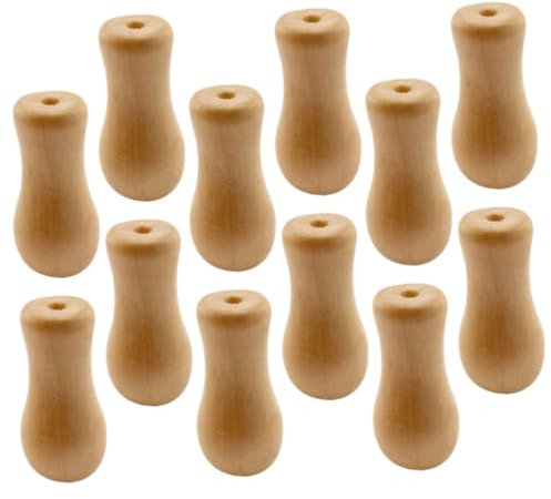 CAXUSD 12pcs Wooden Drop Curtain Accessories Wood Cord Pull for Blinds Adjustable Natural Bamboo Pendant for Curtains and Home Decoration