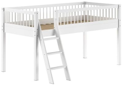 Forrest Halbhohe Liege 90x200cm - Buche massiv - weiß
