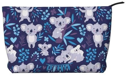 CRJSYCBYB Jolie trousse de toilette de voyage en velours côtelé imprimé koala, Noir , Taille unique