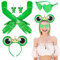 NebulaGlam 4 Stück Frosch Kostüm Erwachsene Kinder Frosch Haarreif Frosch Haarschmuck Frosch Ohrringe Herz Sonnenbrille Handschuhe für Frosch Kostüm Damen Fasching Karneval Kostüm Damen