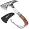 TIVOLI Camping Beil Axt mit Nylonscheide, kleine Tomahawk Wikinger Axt geschmiedet hohen Kohlenstoffstahl für Full Tang Holzgriff, tragbare Camping Axt für Outdoor Spalten von Holz, Jagd Survival
