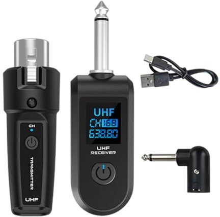 Harilla Micro XLR Micro -transmisor Transmisor Transmisor Receptor Converter de Micrófono para Guitarra Inalámbrica, 1 in 1 with Adapter