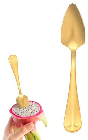 Grapefruit Spoons with Serrated Edge - Stainless Steel Serrated Grapefruit Spoon,Silverware Kitchen Tool, Fashionable Utensil, Kitchen Gadget for Kiwi, Dessert, Citrus Fruit