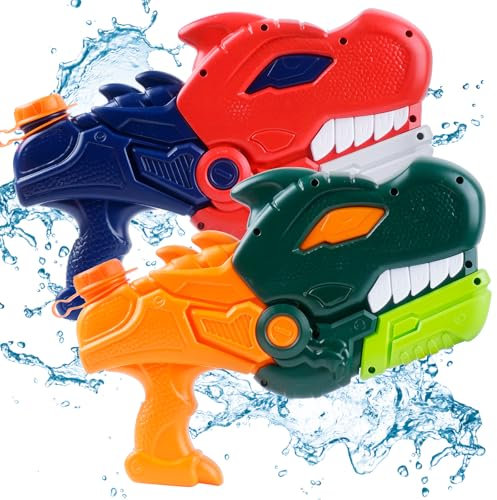 YADOBIG 2 Stück Dinosaurier Wasserpistole Kinder, 1200ml Wasserpistolen 7–10m Reichweite, Wasserspritzpistole Spielzeug, Water Gun Sommer Schwimmbad Strand