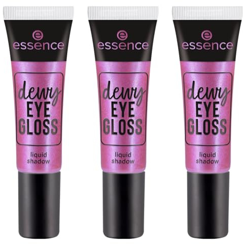 Essence Dewy EYE GLOSS Liquid Shadow, ombretto, n. 02, rosso, morbido, brillante, fresco, vegano, privo di nanoparticelle, senza profumo, senza olio, confezione da 2 (8 ml)