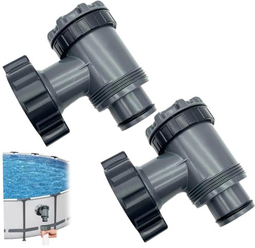 2Pcs Pool Plunger Valve, ABS Pool Pump Replacement Parts & Accessories Include Plunger Valve, Strainer Connector, Hose Connector for Filter Pump