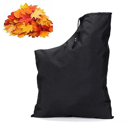 Leaf Blower Vacuum Bag Replacement – Universal Fit 60x44cm, Oxford Cloth Dust Collection Bag with Zipper & Drawstring – Reusable Garden Vacuum Accessory Bag for Leaves, Debris, Grass