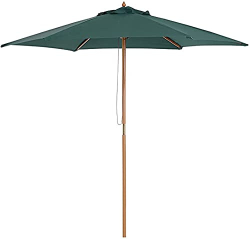 CAFIEDR Parasol de Jardin en Bois de 2,5 m, Pare-Soleil, Parasol de terrasse, Vert, pour Jardin, Cour, Piscine, Place, etc.