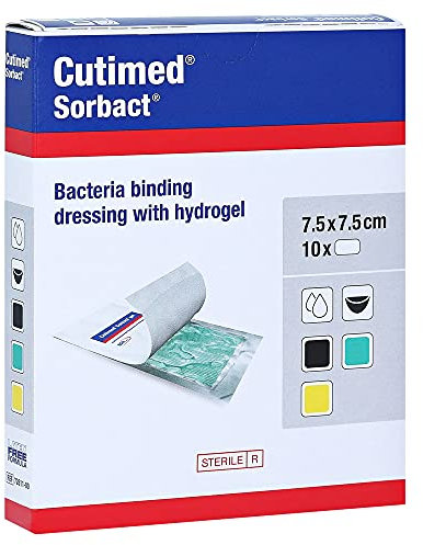 CUTIMED Sorbact Gel Kompressen 7,5x7,5 cm 10 St