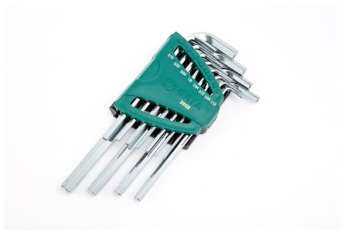 SATA ST09108SJ Innensechskant Winkelstiftschlüssel und Sechskantschlüssel Set, 12 Tlg. Zollgrößen 1/16- 3/8