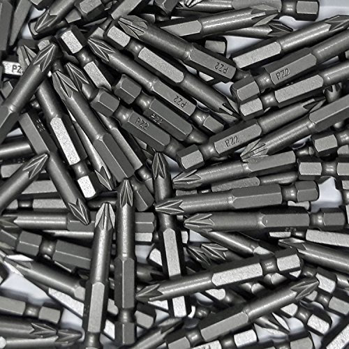 100 Stück Bits PZ2 Schrauberbits Pozidriv PZ 2 Stahl S2 Bit 50mm 1/4 Aufnahme