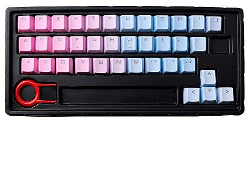 Tastenkappe mit Farbverlauf, 37 PBT Double Shot Injection Backlit Keycaps für Cherry/ikbc/NOPPOO/Ducky mechanische Gaming-Tastaturen (Sunset Gradient Color)