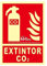 Panneau extincteur Co2 homologué PVC 21 x 30 cm Rouge