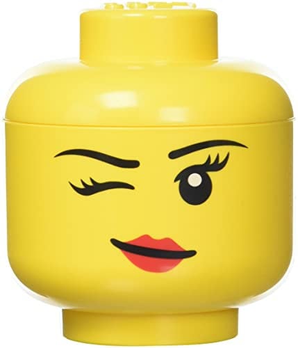 Room Copenhagen Lego-Aufbewahrungskopf, mini, Winking, Kunststoff, Gelb