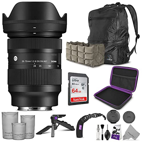 Sigma Objectif contemporain 28-70 mm f/2.8 DG DN pour monture Sony E avec accessoires Altura Photo Advanced et Travel Bundle