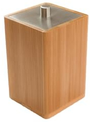 Bagnoxx Wattepadhalter 7,6 x 7,6 x 11cm Braun | Wattepadbehälter, Aufbewahrung Wattepads, Badezimmer Zubehör, Badaccessoires Bambus
