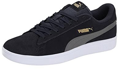 PUMA Unisex SMASH V2 Low-Top Trainers, PUMA NEW NAVY-CASTLEROCK-PUMA TEAM GOLD, 40.5 EU