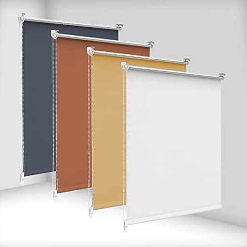 bobodeco Verdunklungsrollo ohne Bohren & mit Bohren, Verdunkelungsrollo Klemmfix, Weiß B90x H140cm (Stoffbreite 90cm), Thermorollo Sichtschutz und Sonnenchutz, Rollos für Fenster & Tür