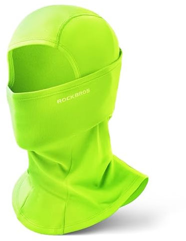 ROCKBROS Sturmhaube Herbst/Winter Thermo Balaclava für Outdoorsports Radfahren Skifahren Snowboard Reflektierend Winddicht Anti-Staub Atmungsaktiv Einheitsgröße für Damen Herren Fluoreszenz Grün