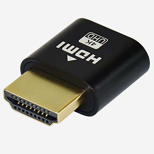 WLGQ 4K HDMI Dummy Load Virtual Plug High Resolution Virtual Monitor Display Emulator Next Generation Headless Display Adapter (Schwarz)