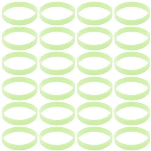 Lot de 100 bracelets phosphorescents en silicone vert pour enfants et adultes, parfaits pour les événements nocturnes, les fêtes et le sport