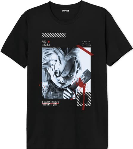 Chucky Herren Uxchuckts002 T-Shirt, Schwarz, XS
