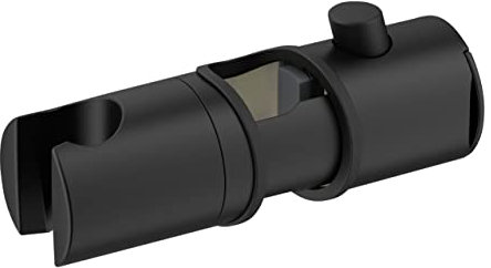 WENKO Curseur de douche Libertà, support de douchette pour barres de douche de Ø 25/24/22 mm, installation sans démonter la barre et sans outil, en plastique (ABS), réglage facile en hauteur, noir