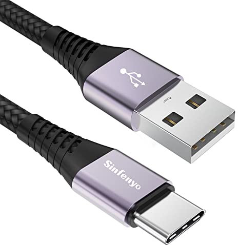 Sinfenyo Cable USB C [2m], Câble USB C Charge Rapide 3A QC3.0, Câble Chargeur Type C pour Samsung Galaxy S22 S23 S24 S25 S21 S20 A55 A54 Note 10 9 8, A3 A5 2017, Switch PS5, Huawei P60 P50