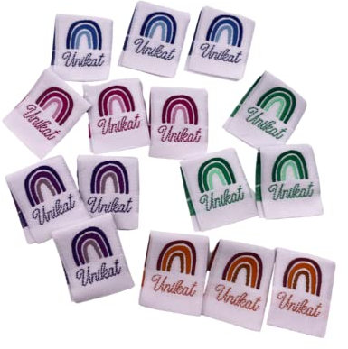 15 Stück Gewebte Label Paket Unikat Annähen Einnäher Web Label Etikett Einzelstück Unique
