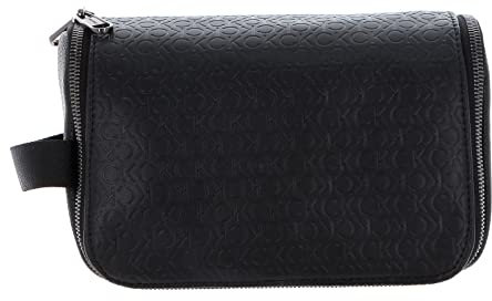 Calvin Klein CK Must Nylon Washbag With Hanger Black Tonal Mono
