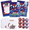 12PCS Geburtstagseinladung Spider-man mit Umschlag und Runde Aufkleber, Einladungskarten Spiderman, Spidey und Seine super-freunde einladungskarten, Jungen Einladungskarten Geburtstag