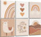 Quzenu Boho Kinderzimmer Dekor You Are My Sunshine Boho Kinderzimmer Gerahmte Wandkunst Leinwanddrucke für Babyzimmer Mädchen Kinderzimmer Wanddekoration Süß Regenbogen Boho Wandkunst Poster