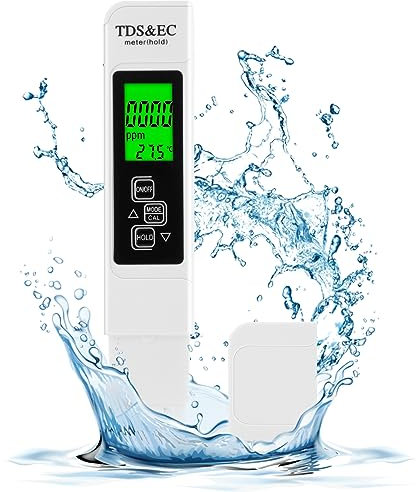 TDS Testeur d'eau potable Aideepen 3 en 1 TDS/EC ppm avec rétroéclairage, testeur de qualité de l'eau pour piscine, eau potable, aquarium, piscine